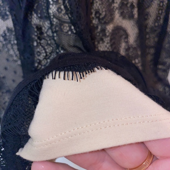 Bebe Eyelash Lace Bodycon Dress Small V-neck - Picture 10 of 10